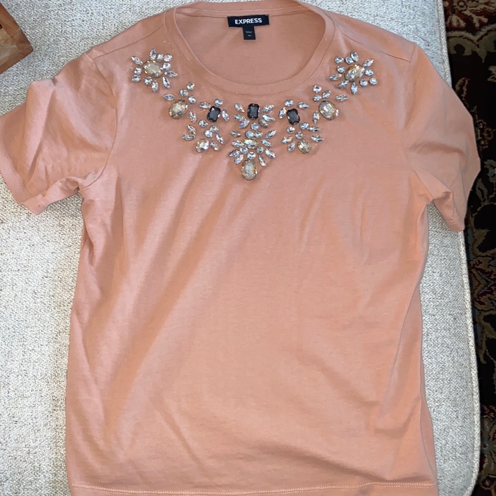 Express Pink Embellished Top- XS
